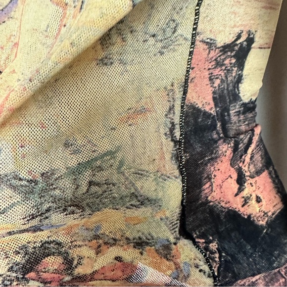 Cosabella Multicolored Artsy 90’s/Y2K Inspired Retro  Mesh Long Sleeve Top L/Xl? - Picture 11 of 14